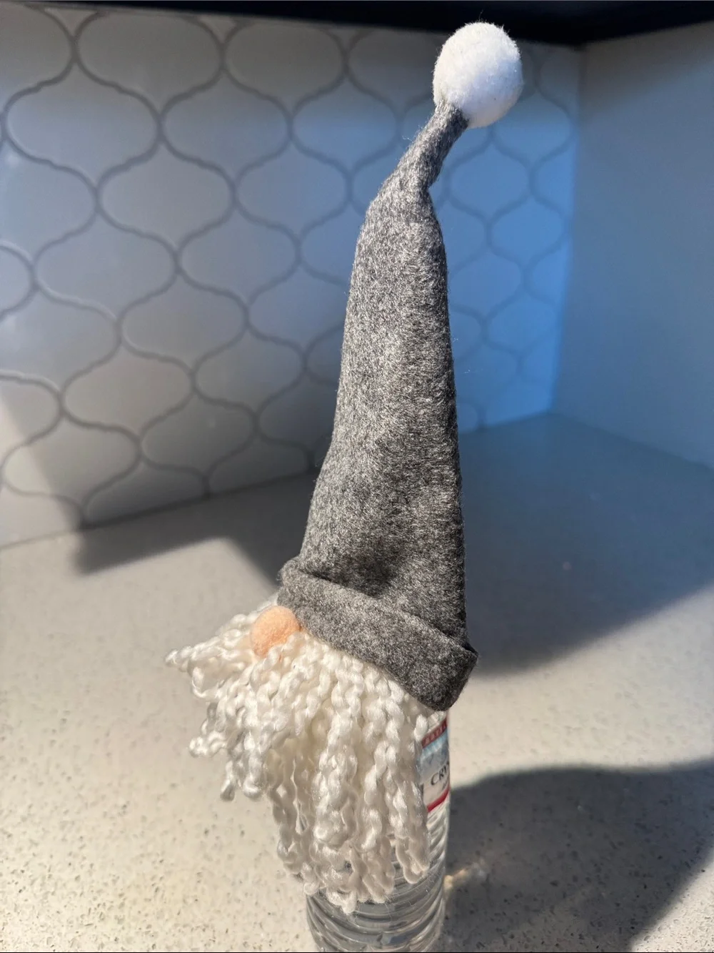 Christmas Gnome Wine topper - Cozy Holiday Accessory